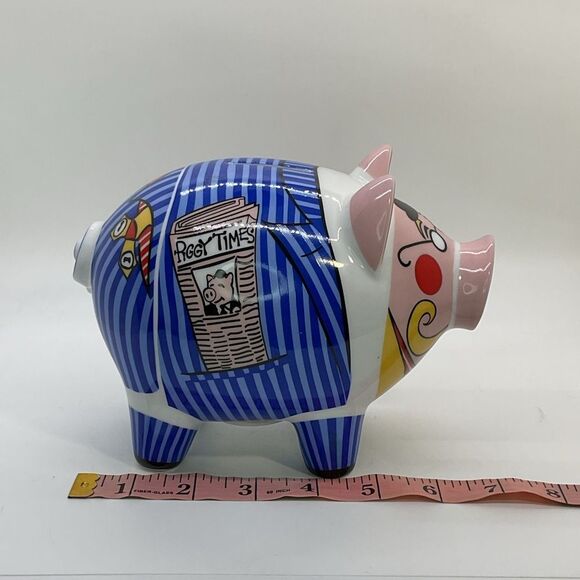 Colorful Ritzenhoff London City Banker Piggy Bank with Stripes - Picture 4 of 8